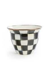 Courtly Check Enamel Flower Pot- Large